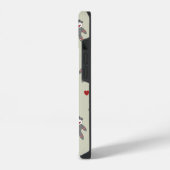 Cute Sock Monkey Met Hartjes Patroon op Taupe iPhone Hoesje (Linkerkant)
