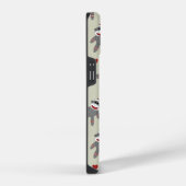 Cute Sock Monkey Met Hartjes Patroon op Taupe iPhone Hoesje (Rechterkant)