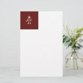 Cute Sock Monkey met Pet Holding Heart Briefpapier (Staand voorkant)