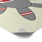 Cute Sock Monkey op Tan Nursery Poster (Hoek)