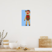 Cute Sock Monkey Poster (Keuken)