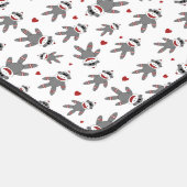 Cute Socket Monkeys met Red Hearts Pattern Bureaumat (Hoek)
