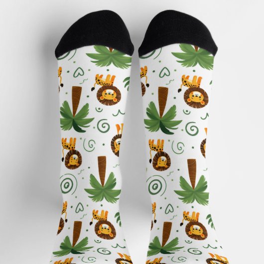 Cute Socks with Baby Lion Safari Jungle Animal  Sokken (Top)