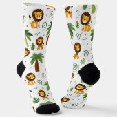 Cute Socks with Baby Lion Safari Jungle Animal  Sokken (Gebogen)