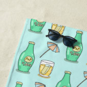 Cute Soda Pop and Beach Umbrella Summery Strandlaken (In situ)