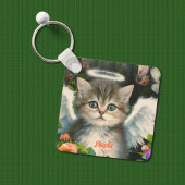 Cute Soft Angel Kat Sleutelhanger