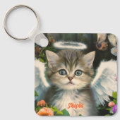 Cute Soft Angel Kat Sleutelhanger (Voorkant)