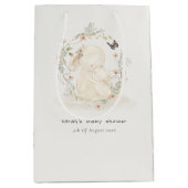 Cute Soft Baby mum Bunny Floral Wreated Baby showe Medium Cadeauzakje (Voorkant)