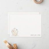 Cute Soft Baby mum Bunny Floral Wreated Baby showe Notitiekaartje (Voorkant / Achterkant in situ)