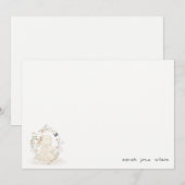 Cute Soft Baby mum Bunny Floral Wreated Baby showe Notitiekaartje (Voorkant / Achterkant)