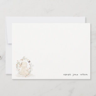 Cute Soft Baby mum Bunny Floral Wreated Baby showe Notitiekaartje