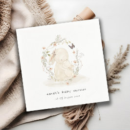 Cute Soft Baby mum Bunny Floral Wreated Baby showe Servet