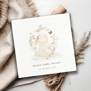 Cute Soft Baby mum Bunny Floral Wreated Baby showe Servet
