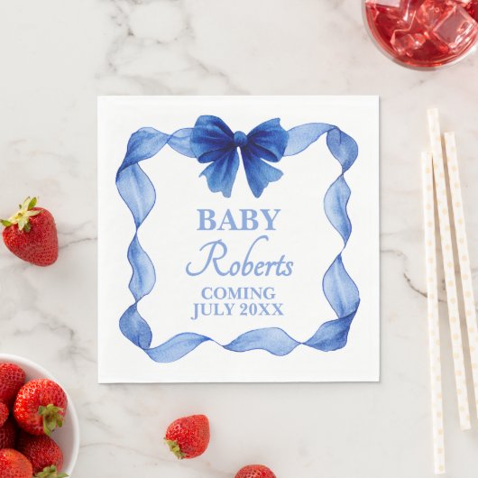 Cute Soft Blue Boy Baby Shower Servet (Insitu)