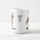 Cute Soft Brown Morning Dachshund Personalize Magische Mok (Midden)