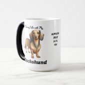 Cute Soft Brown Morning Dachshund Personalize Magische Mok (Voorkant links)