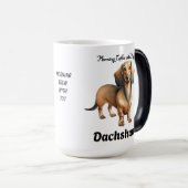 Cute Soft Brown Morning Dachshund Personalize Magische Mok (Voorkant rechts)