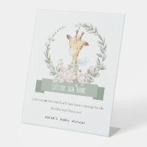 Cute Soft Giraffe Floral Baby shower Custom Party