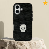 Cute Soft Goth Crochet Skull Yarn Custom Name Case-Mate iPhone Case