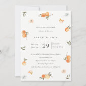 Cute Soft Oranje Floral Boho Baby shower Invite Bedankkaart (Voorkant)