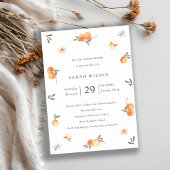 Cute Soft Oranje Floral Boho Baby shower Invite Bedankkaart