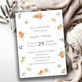 Cute Soft Oranje Floral Boho Couples Shower Invite Bedankkaart