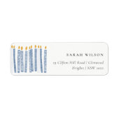 Cute Soft Pastel Blue Waterverf Candles Address Etiket (Voorkant)