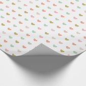 Cute Soft Pastel Hearts Patroon Cadeaupapier (Hoek)