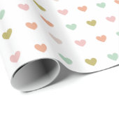 Cute Soft Pastel Hearts Patroon Cadeaupapier (Rol Hoek)