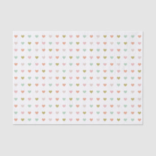Cute Soft Pastel Hearts Patroon Tissuepapier