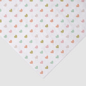 Cute Soft Pastel Hearts Patroon Tissuepapier (Detail)