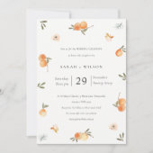 Cute Soft Pastel Oranje Floral Boho Wedding Invite Bedankkaart (Voorkant)