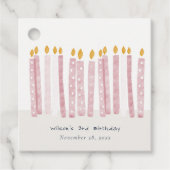 Cute Soft Pastel Pink Waterverf Birthday Kandels Bedankjes Labels (Voorkant)