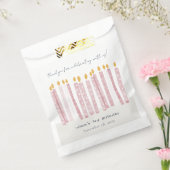 Cute Soft Pastel Pink Waterverf Birthday Kandels Bedankzakje (Gezegeld)