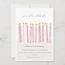 Cute Soft Pastel Pink Waterverf Birthday Kandels