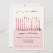 Cute Soft Pastel Pink Waterverf Birthday Kandels Kaart (Voorkant)