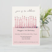 Cute Soft Pastel Pink Waterverf Birthday Kandels Kaart (Staand voorkant)