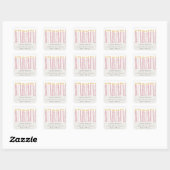 Cute Soft Pastel Roze Waterverf Kaarten Adres Vierkante Sticker (Vel)