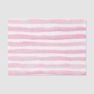 Cute Soft Pink and White Waterverf Striped Tissuepapier