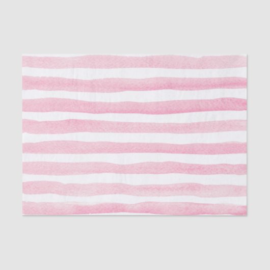 Cute Soft Pink and White Waterverf Striped Tissuepapier (Voorkant)