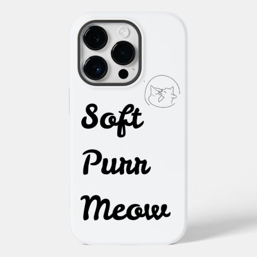 Cute "Soft Purr Meow" Minimalistische Katten Phone Case-Mate iPhone Case (Achterkant)