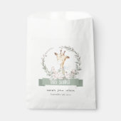 Cute Soft Safari Giraffe Floral Wreatal Baby showe Bedankzakje (Voorkant)