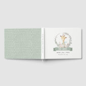 Cute Soft Safari Giraffe Floral Wreatal Baby showe Gastenboek (Volledig)
