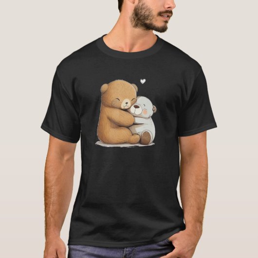 Cute soft Toy hug for Teddy Bear and stuffed Anima T-shirt (Voorkant)