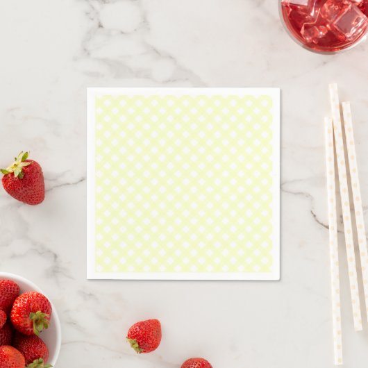 Cute Soft Yellow Gingham Pattern Servet (Insitu)