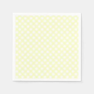 Cute Soft Yellow Gingham Pattern Servet