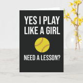 Cute Softbal Kaarten Voor Meisjes Team Spelers Spo (Gele Bloem)