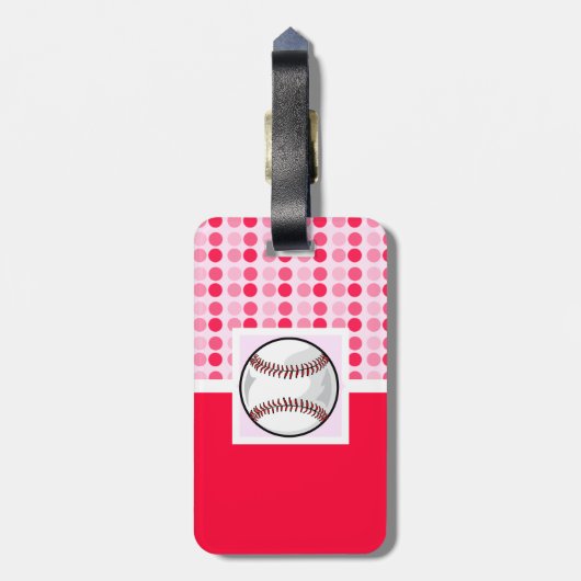 Cute Softball Bagagelabel (Achterkant verticaal)