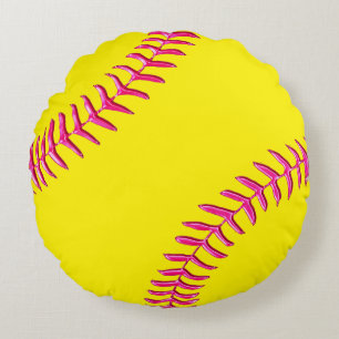 Cute Softball Bedroom Decor Round Softball Kussens