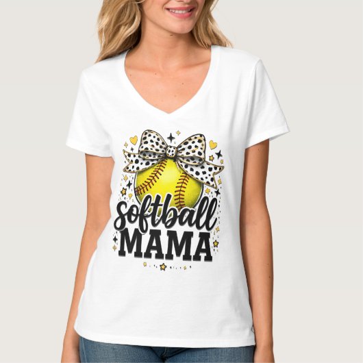 Cute Softball Mama T-shirt (Voorkant)